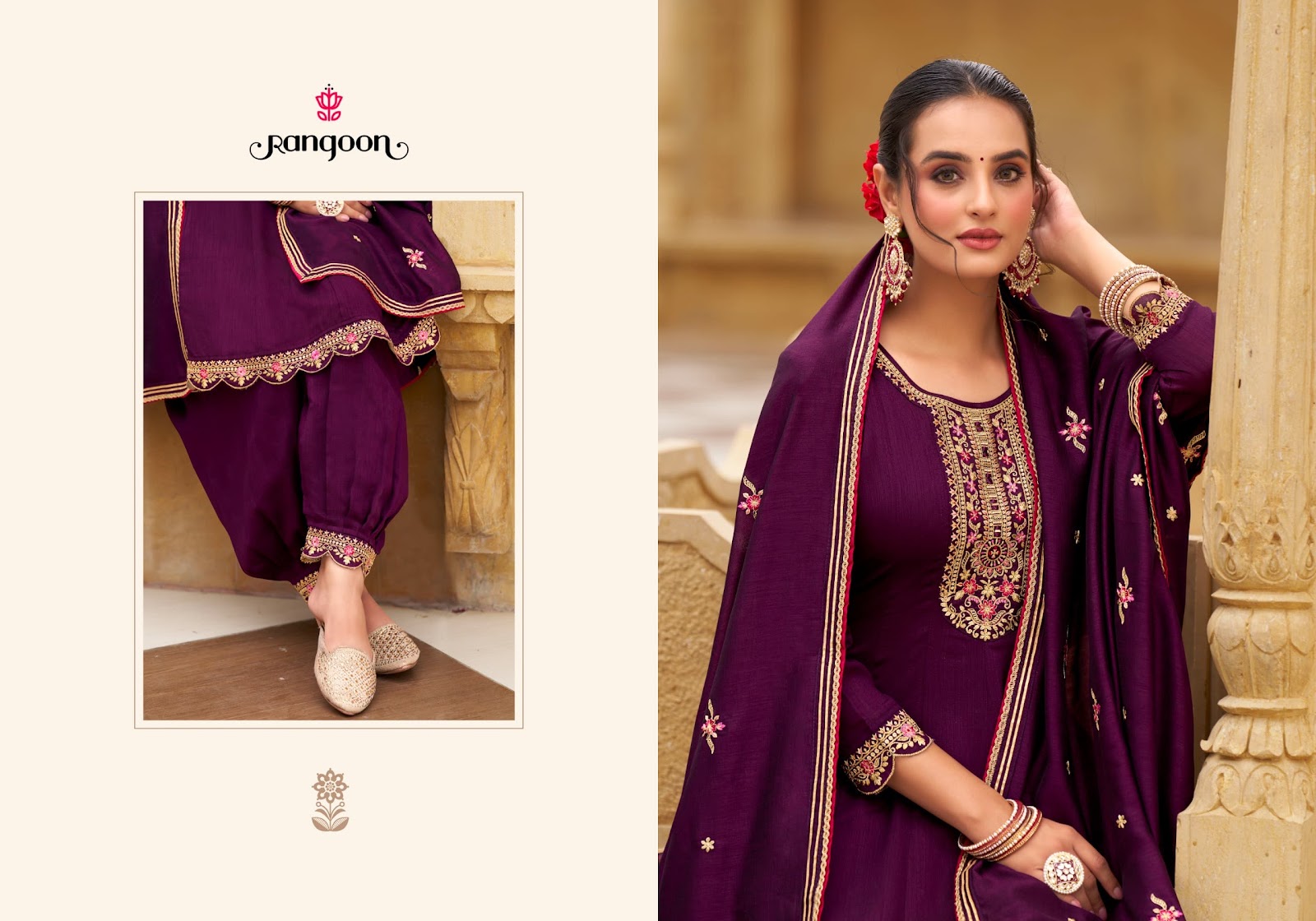 Rihaana Vol 2 Rangoon Silk Afghani Readymade Suit Exporter India