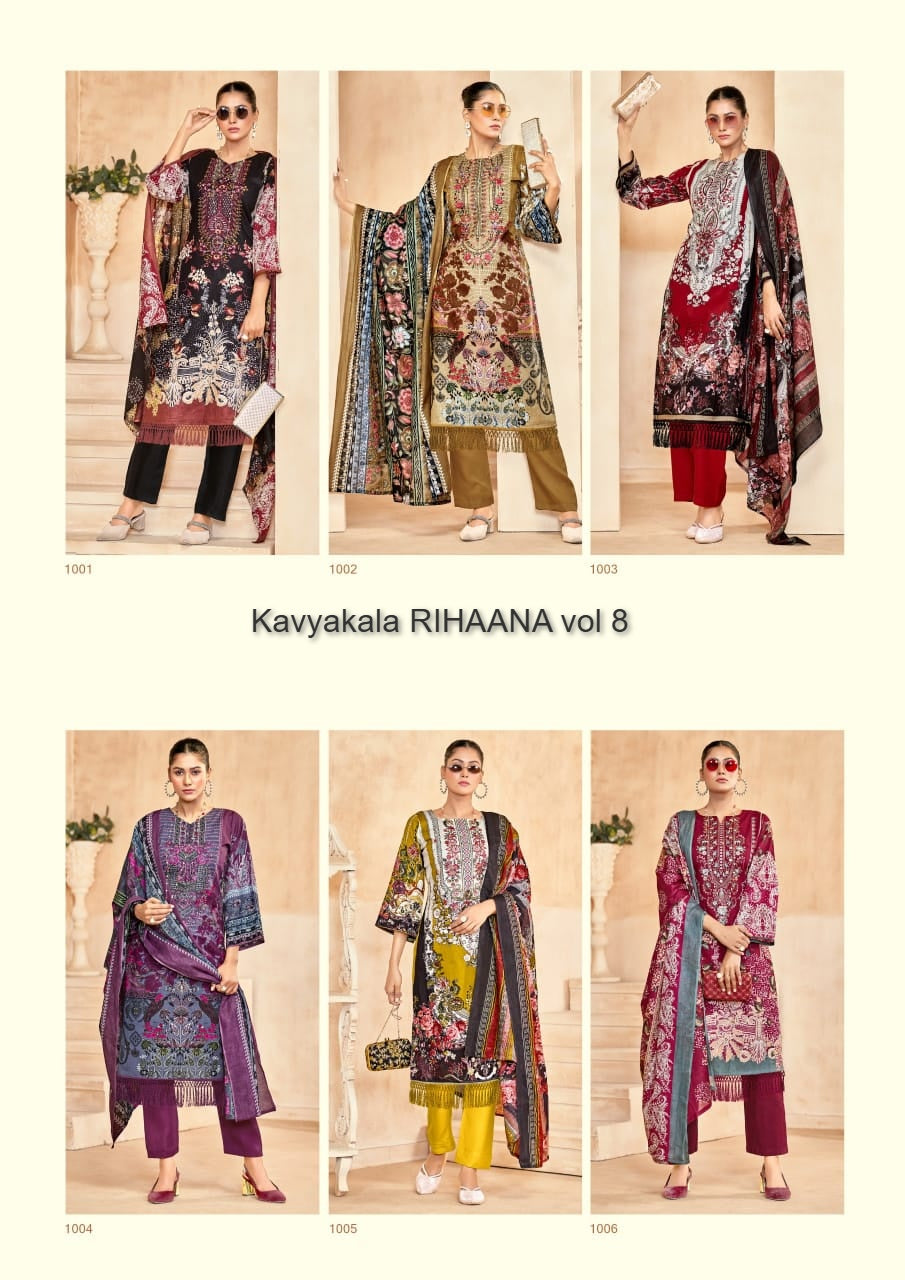 Rihaana Vol 8 Kavyakala Cambric Karachi Salwar Suits Manufacturer