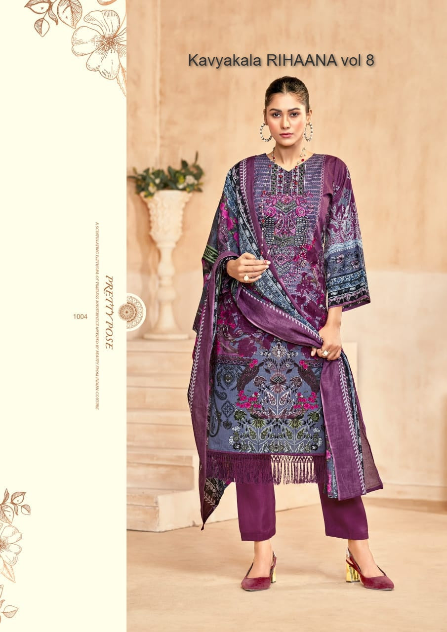 Rihaana Vol 8 Kavyakala Cambric Karachi Salwar Suits Manufacturer