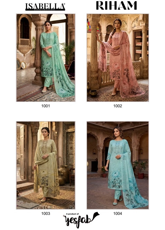 Riham Yesfab Isabella Cambric Pant Style Suits Manufacturer India