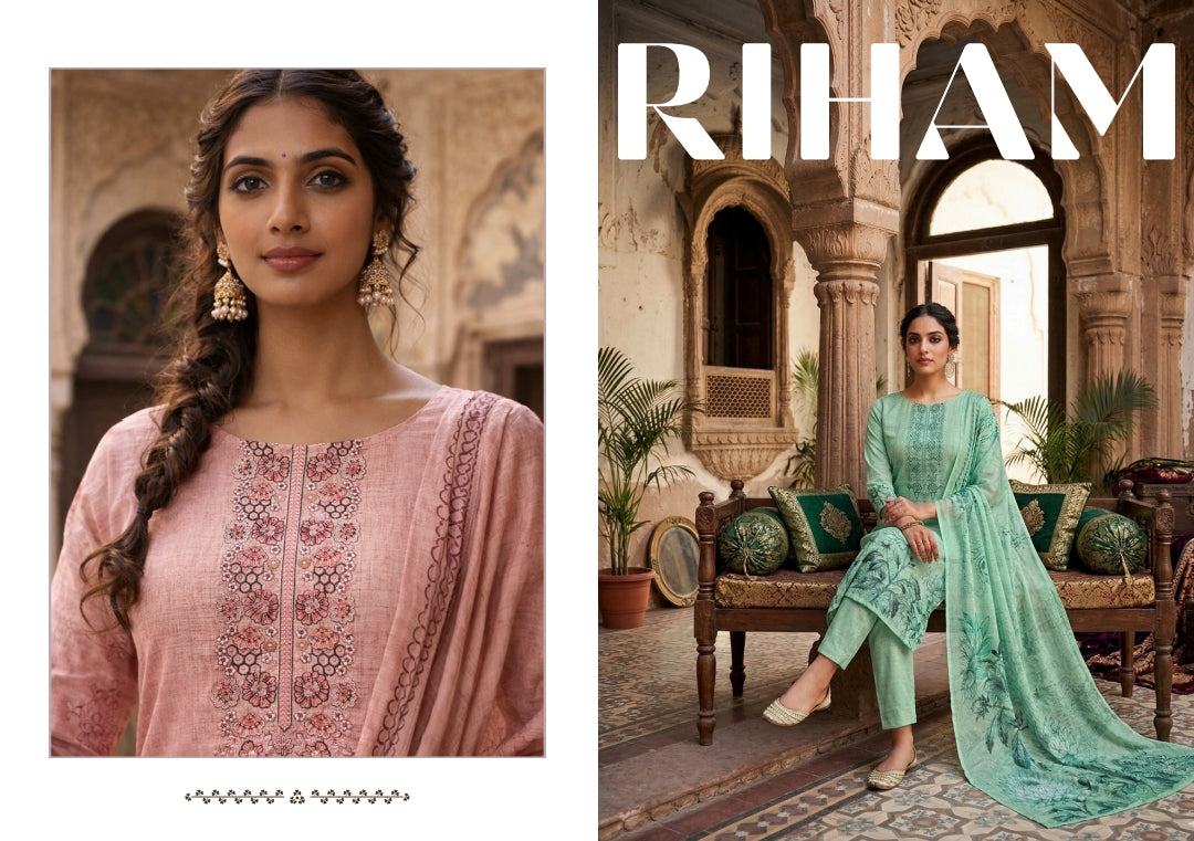 Riham Yesfab Isabella Cambric Pant Style Suits Manufacturer India