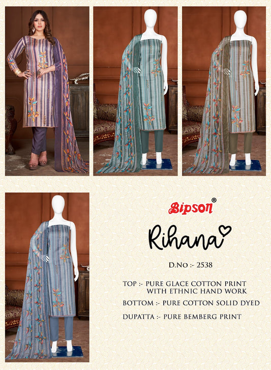 Rihana 2538 Bipson Prints Cotton Pant Style Suits