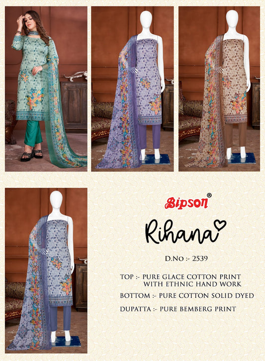 Rihana 2539 Bipson Prints Cotton Pant Style Suits