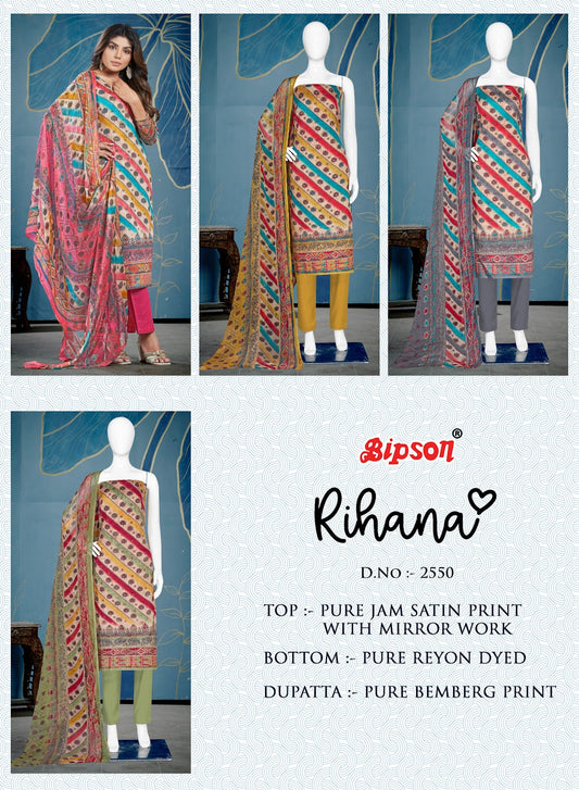 Rihana 2550 Bipson Prints Jaam Satin Pant Style Suits