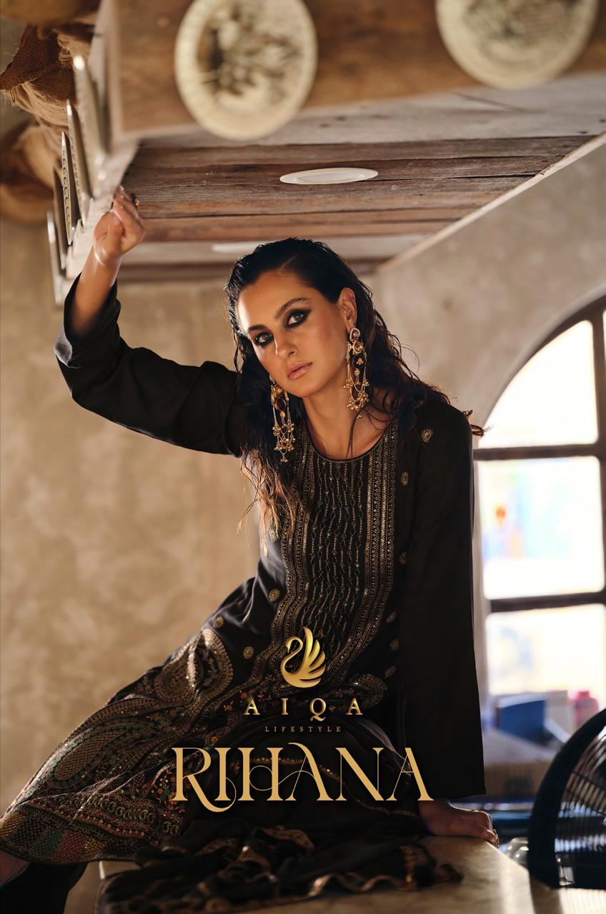 Rihana Aiqa Viscose Pashmina Suits Wholesale Rate