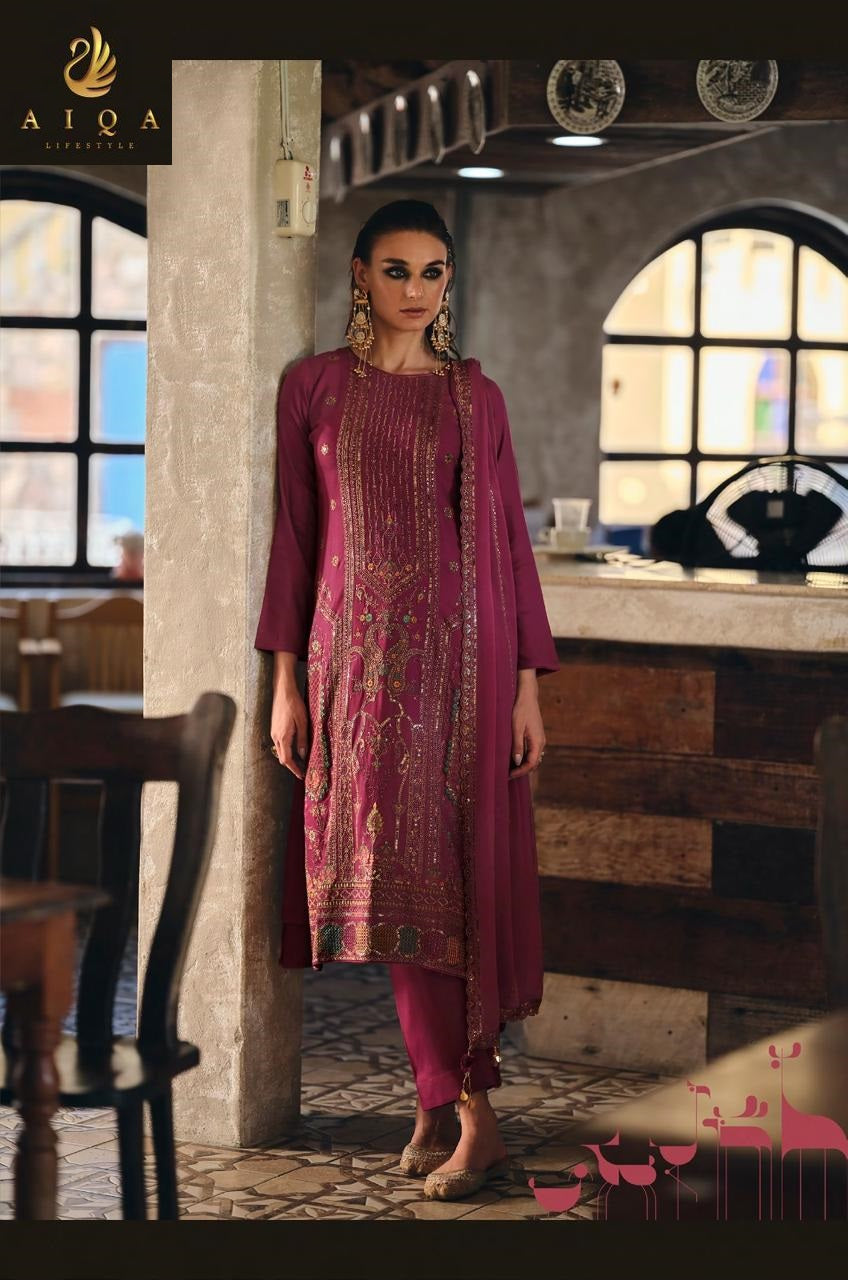 Rihana Aiqa Viscose Pashmina Suits Wholesale Rate