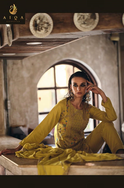 Rihana Aiqa Viscose Pashmina Suits Wholesale Rate