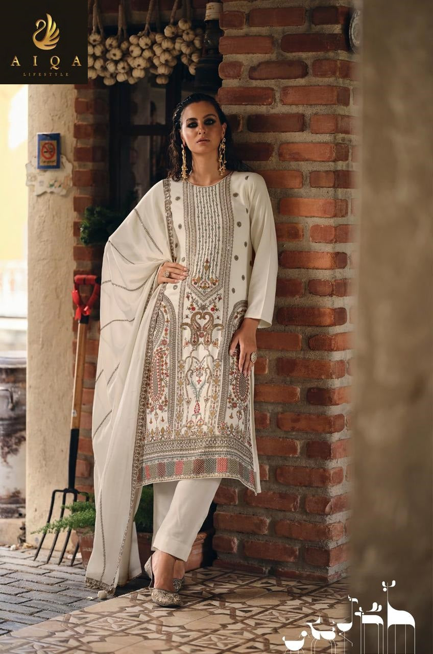 Rihana Aiqa Viscose Pashmina Suits Wholesale Rate