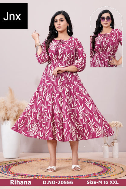 Rihana Jnx Rayon Anarkali Kurtis Supplier India