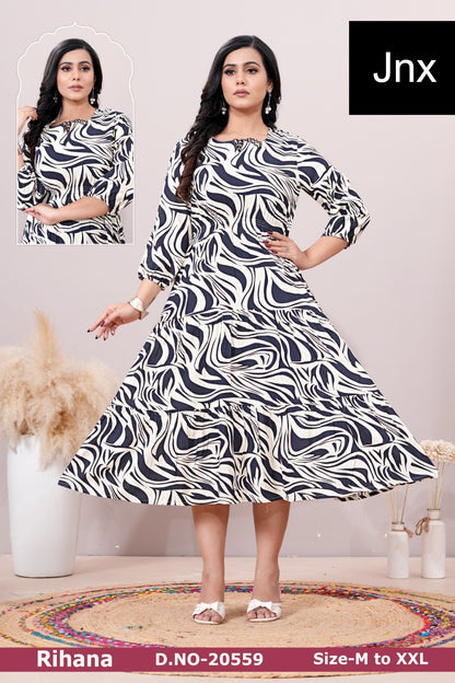 Rihana Jnx Rayon Anarkali Kurtis Supplier India