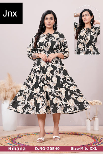 Rihana Jnx Rayon Anarkali Kurtis Supplier India