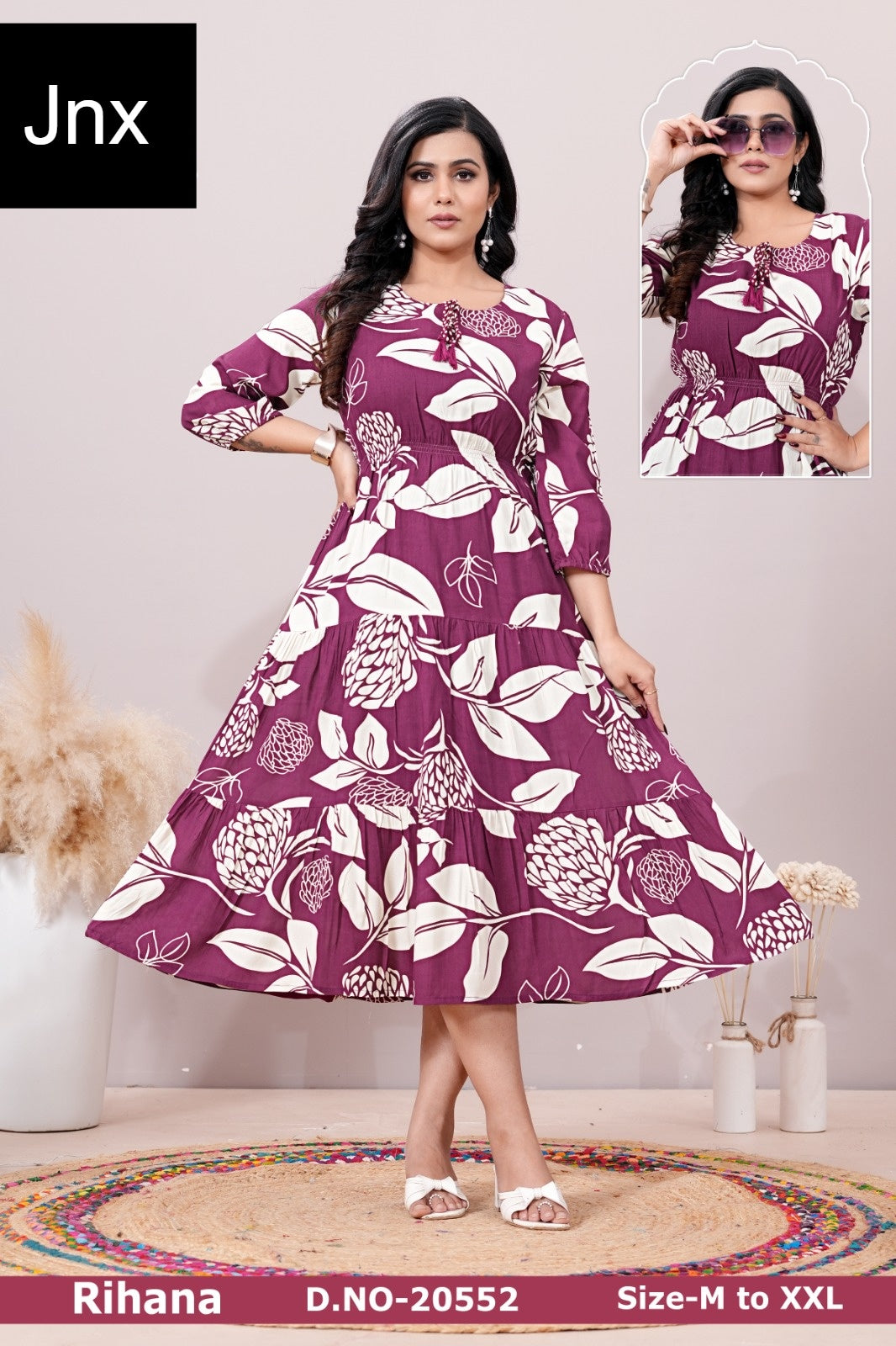 Rihana Jnx Rayon Anarkali Kurtis Supplier India