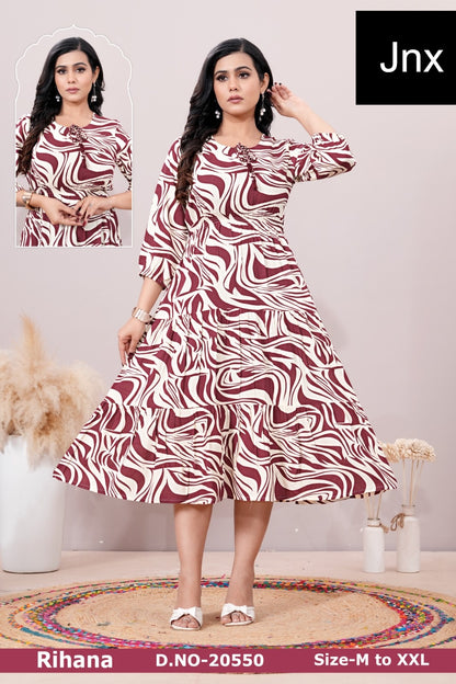 Rihana Jnx Rayon Anarkali Kurtis Supplier India