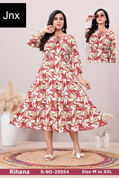 Rihana Jnx Rayon Anarkali Kurtis Supplier India