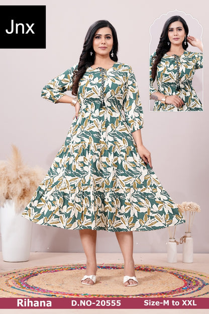 Rihana Jnx Rayon Anarkali Kurtis Supplier India