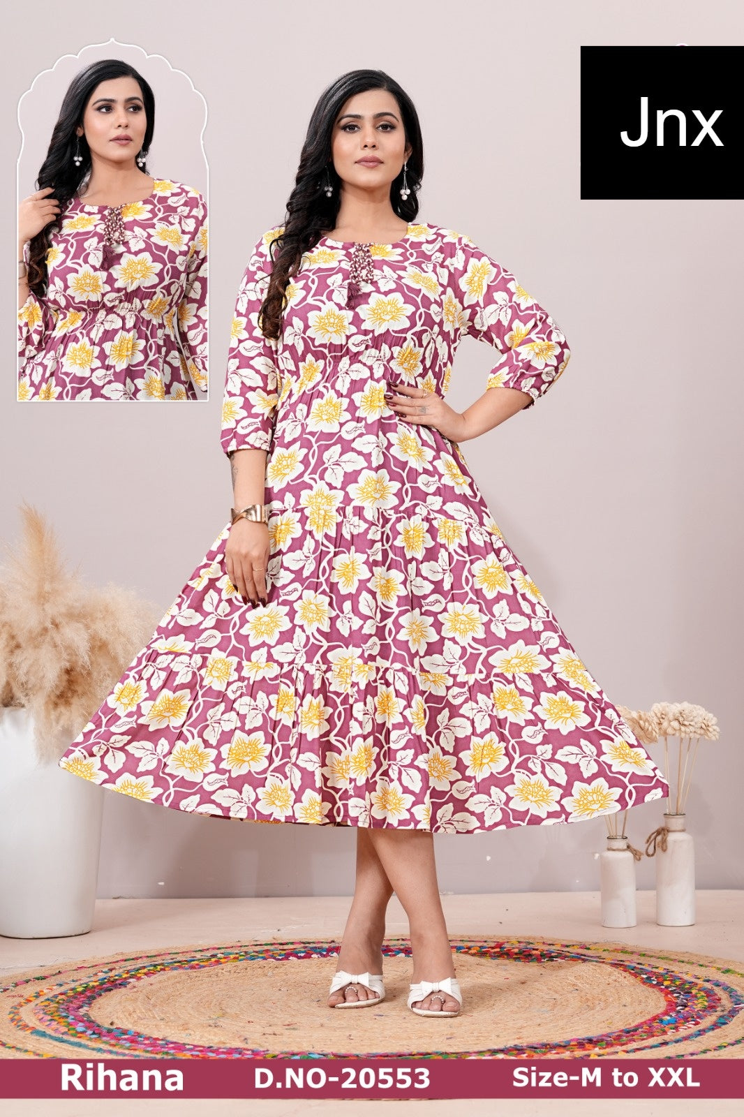 Rihana Jnx Rayon Anarkali Kurtis Supplier India