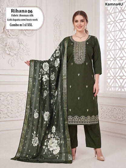 Rihana Kamna4U Roman Readymade Pant Style Suits Exporter Ahmedabad