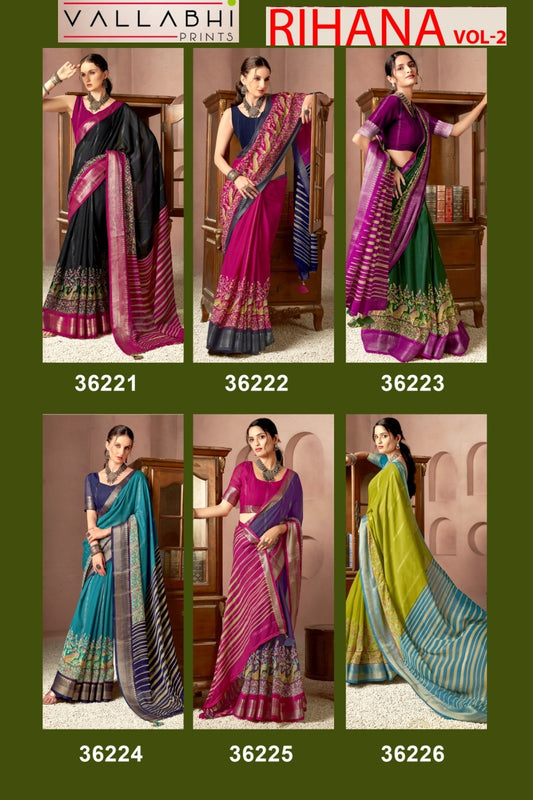 Rihana Vol 2 Vallabhi Prints Georgette Sarees Exporter India