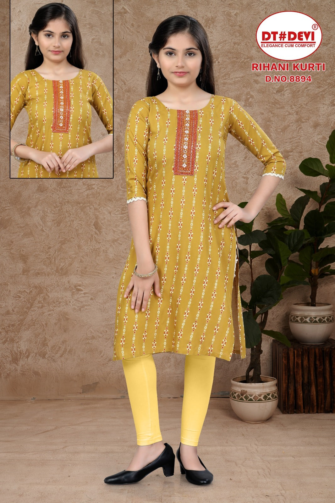 Rihani 8894 Dt Devi Rayon Knee Length Kurtis Exporter India