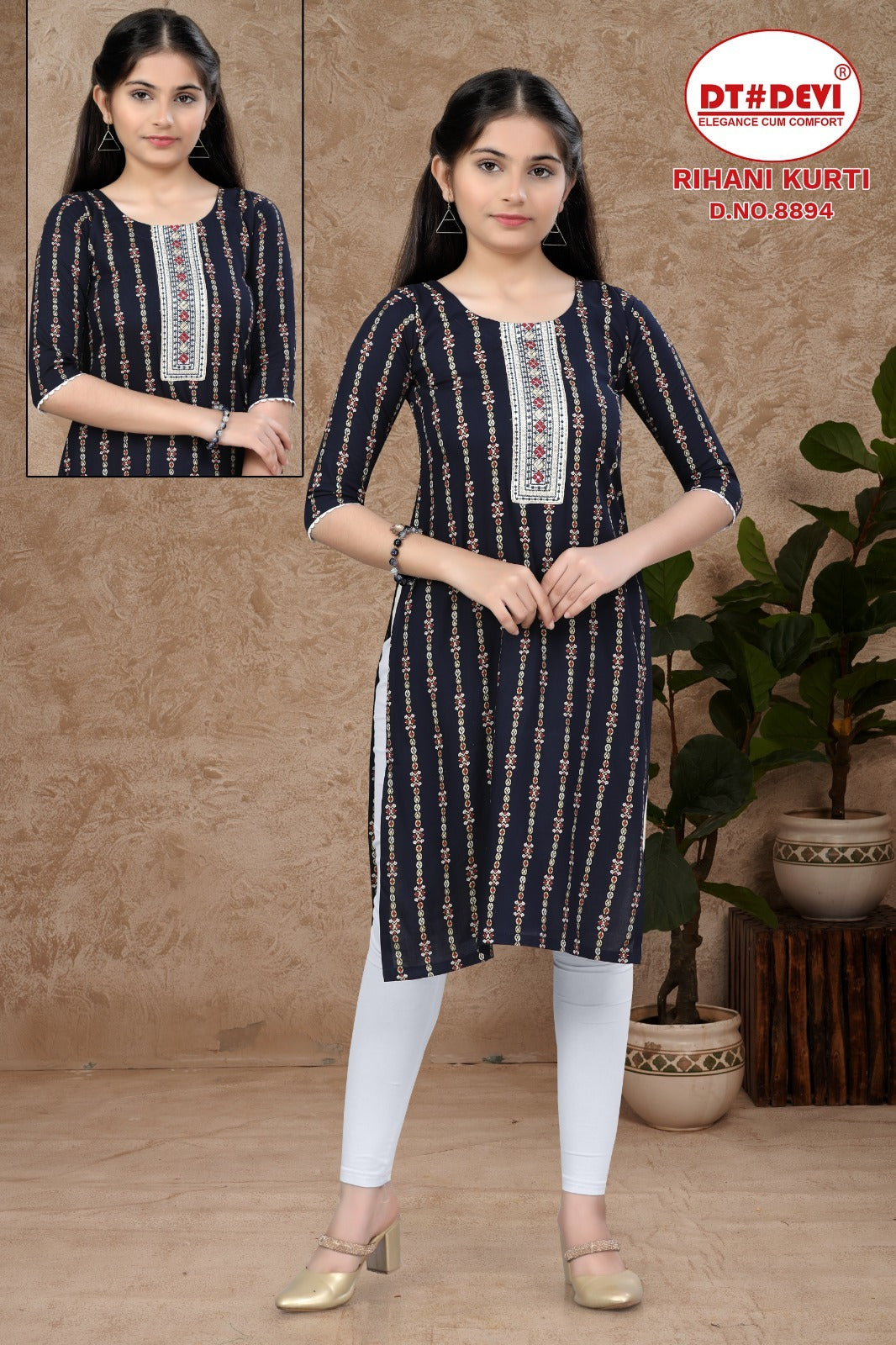 Rihani 8894 Dt Devi Rayon Knee Length Kurtis Exporter India