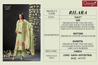 Rilara 4627 Ganga Jacquard Plazzo Style Suits Wholesale Price