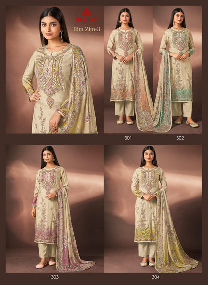 Rim Zim 3 Relssa Fabrics Maslin Pant Style Suits Supplier India