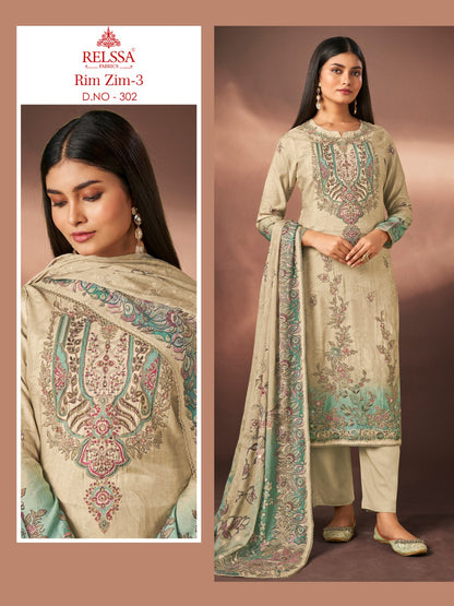 Rim Zim 3 Relssa Fabrics Maslin Pant Style Suits Supplier India