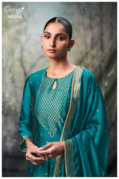 Rimika S5223 Ganga Woven Silk Pant Style Suits Wholesale Price