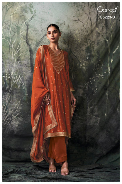Rimika S5223 Ganga Woven Silk Pant Style Suits Wholesale Price