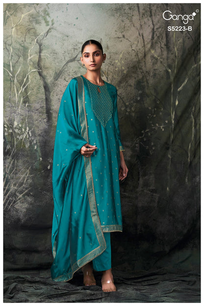Rimika S5223 Ganga Woven Silk Pant Style Suits Wholesale Price