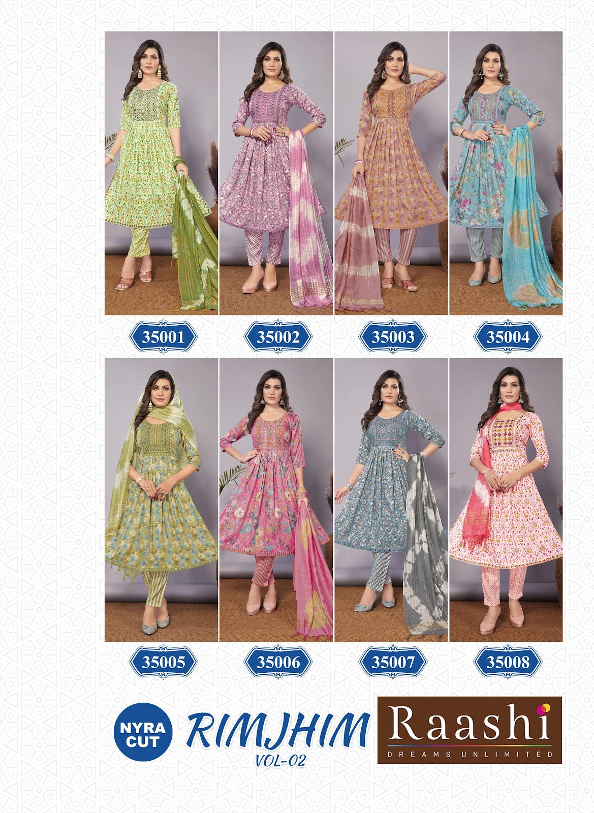 Rimjhim Vol 2 Nyra Cut Raashi Capsule Readymade Pant Style Suits Wholesaler