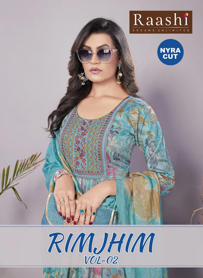 Rimjhim Vol 2 Nyra Cut Raashi Capsule Readymade Pant Style Suits Wholesaler