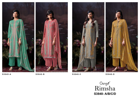 Rimsha 3848 Ganga Pashmina Suits Wholesaler