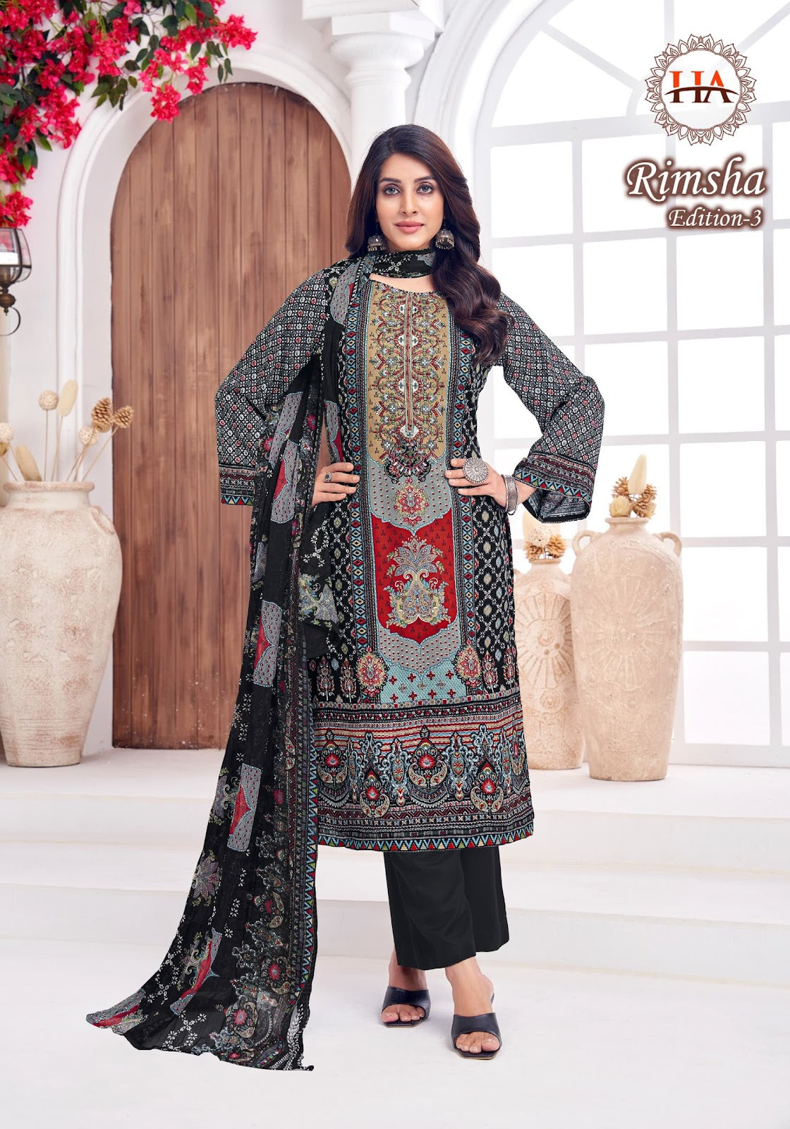 Rimsha Edition 3 Harshit Fashion Pure Viscose Karachi Salwar Suits Wholesaler Ahmedabad