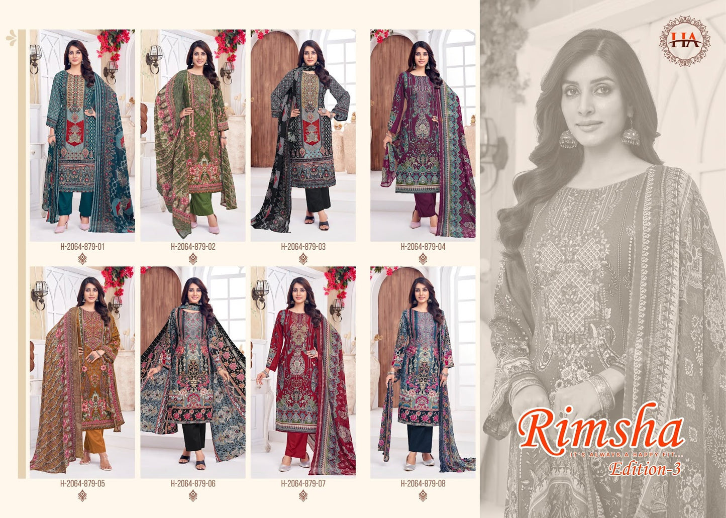 Rimsha Edition 3 Harshit Fashion Pure Viscose Karachi Salwar Suits Wholesaler Ahmedabad