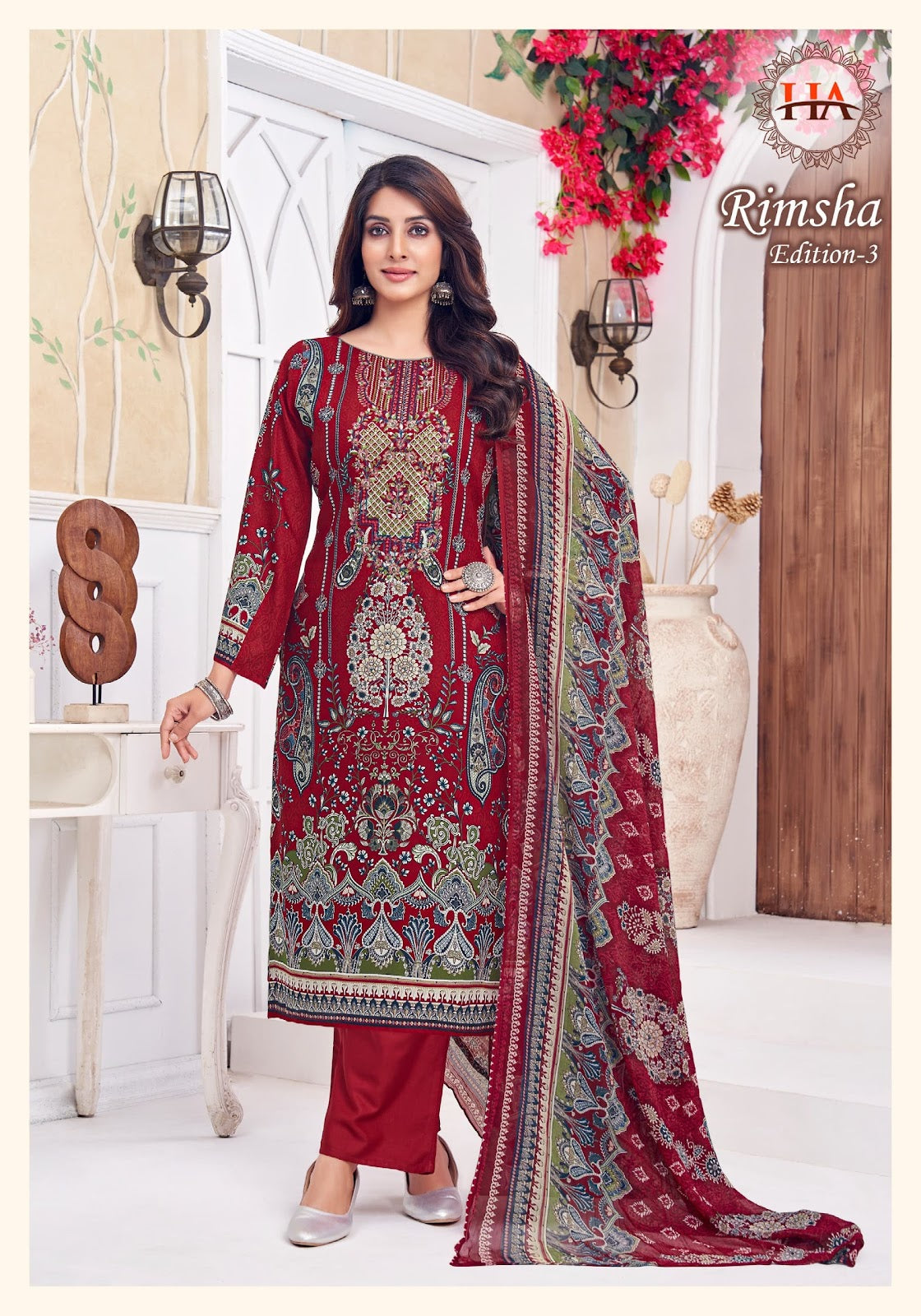 Rimsha Edition 3 Harshit Fashion Pure Viscose Karachi Salwar Suits Wholesaler Ahmedabad