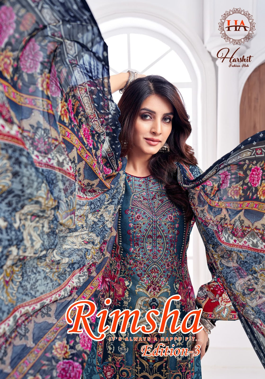 Rimsha Edition 3 Harshit Fashion Pure Viscose Karachi Salwar Suits Wholesaler Ahmedabad