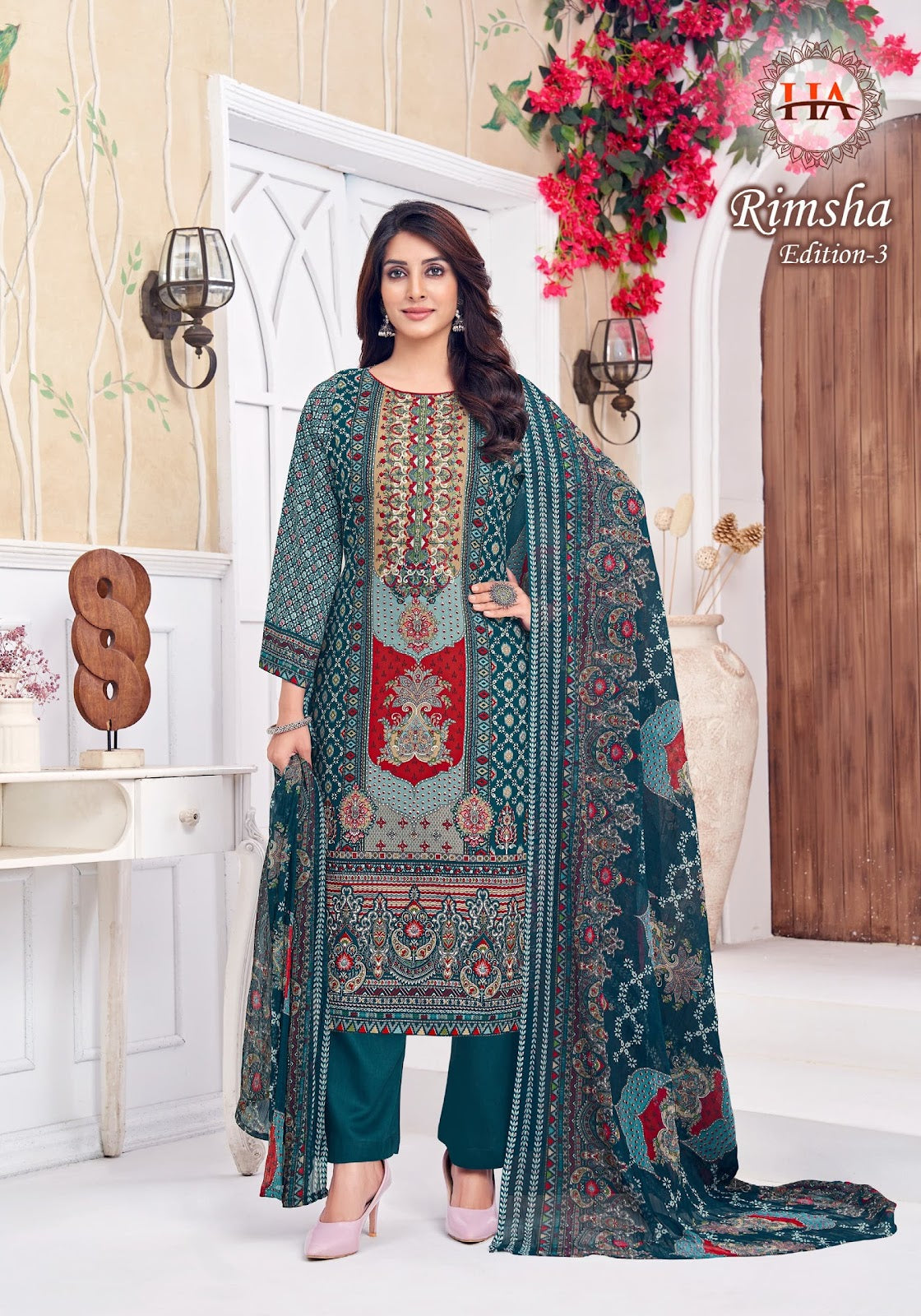 Rimsha Edition 3 Harshit Fashion Pure Viscose Karachi Salwar Suits Wholesaler Ahmedabad