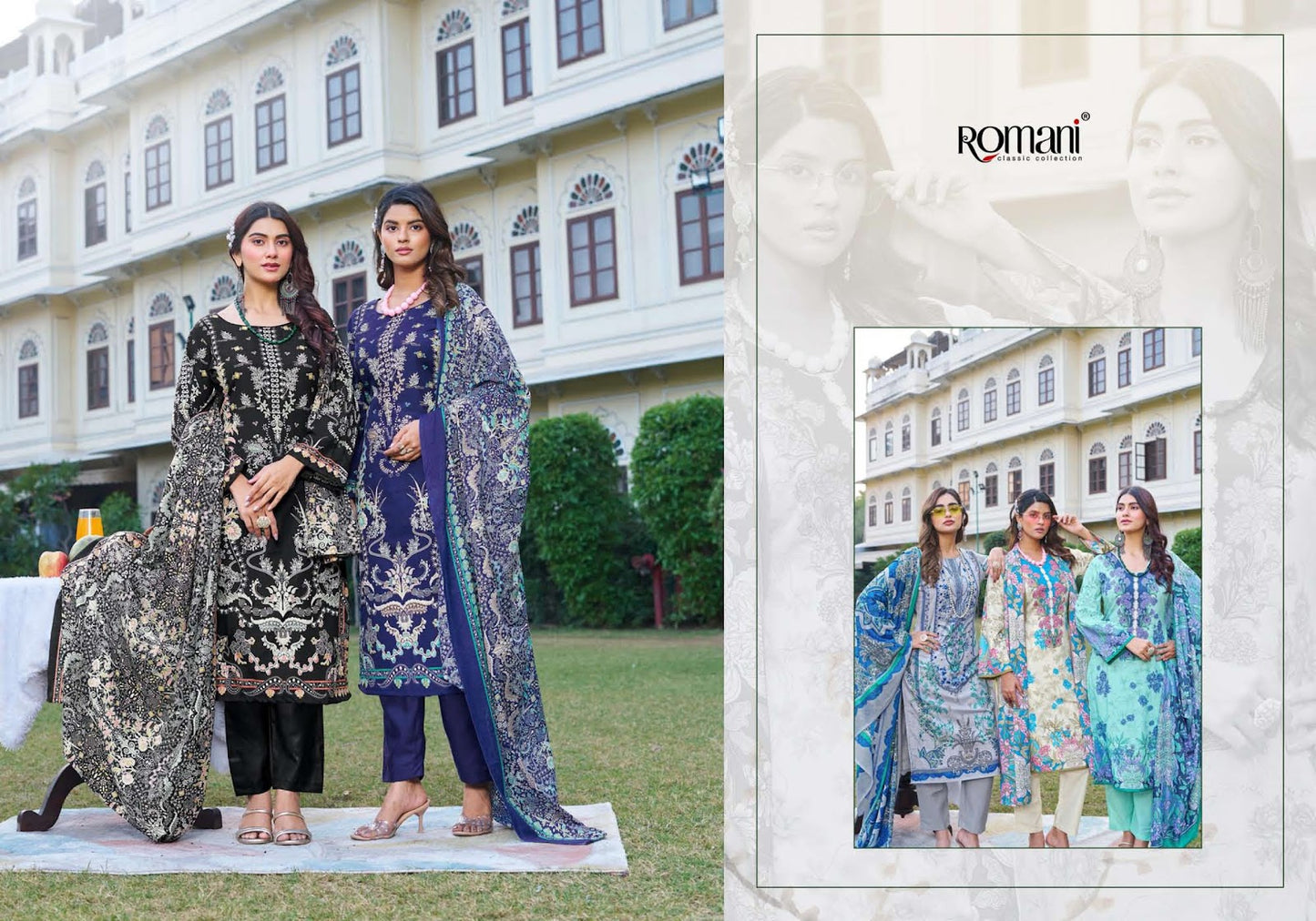 Rimsha Romani Cotton Karachi Salwar Suits Manufacturer India