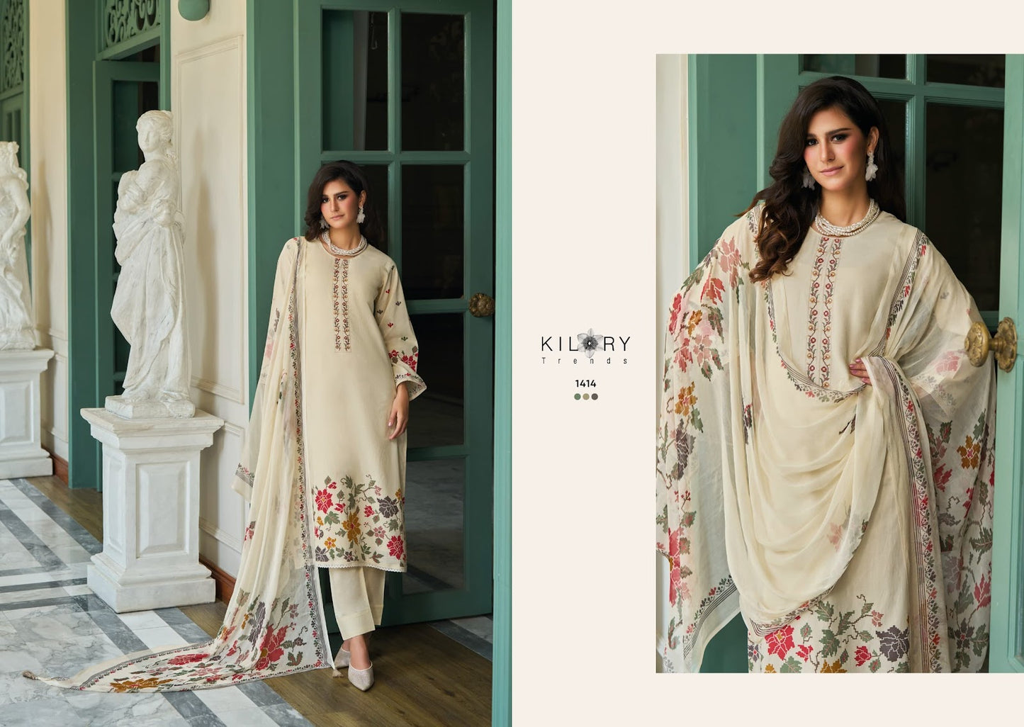 Rinaaz Kilory Pure Lawn Pant Style Suits Wholesaler India