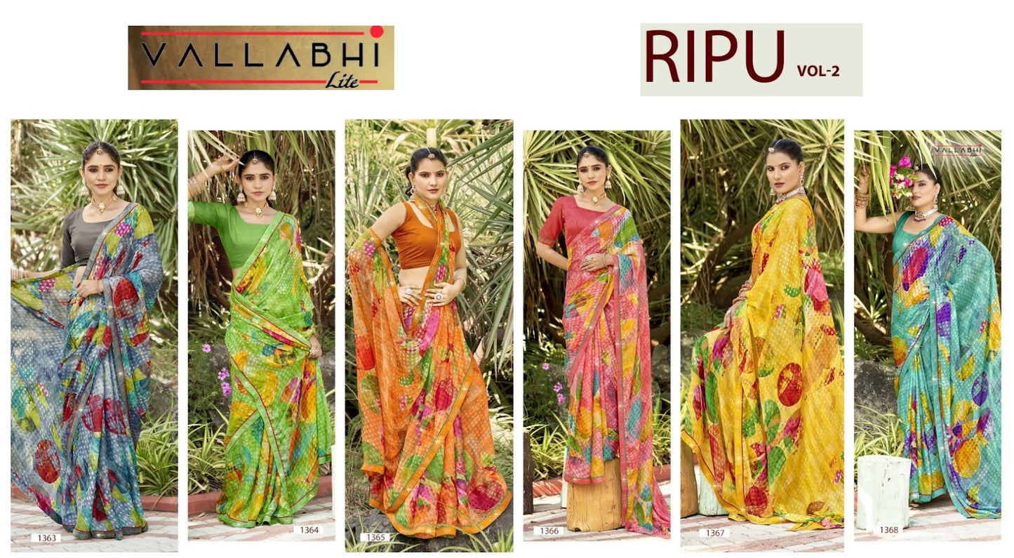 Ripu Vol 2 Vallabhi Lite Georgette Sarees Manufacturer Gujarat