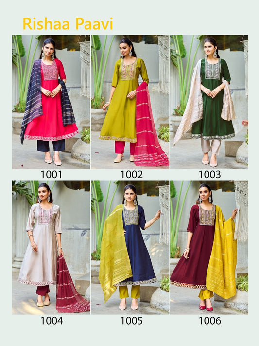 Rishaa Paavi Roman Readymade Anarkali Suits Wholesale Price