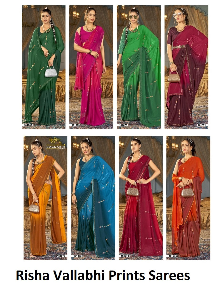 Risha Vallabhi Prints Georgette Sarees Wholesale