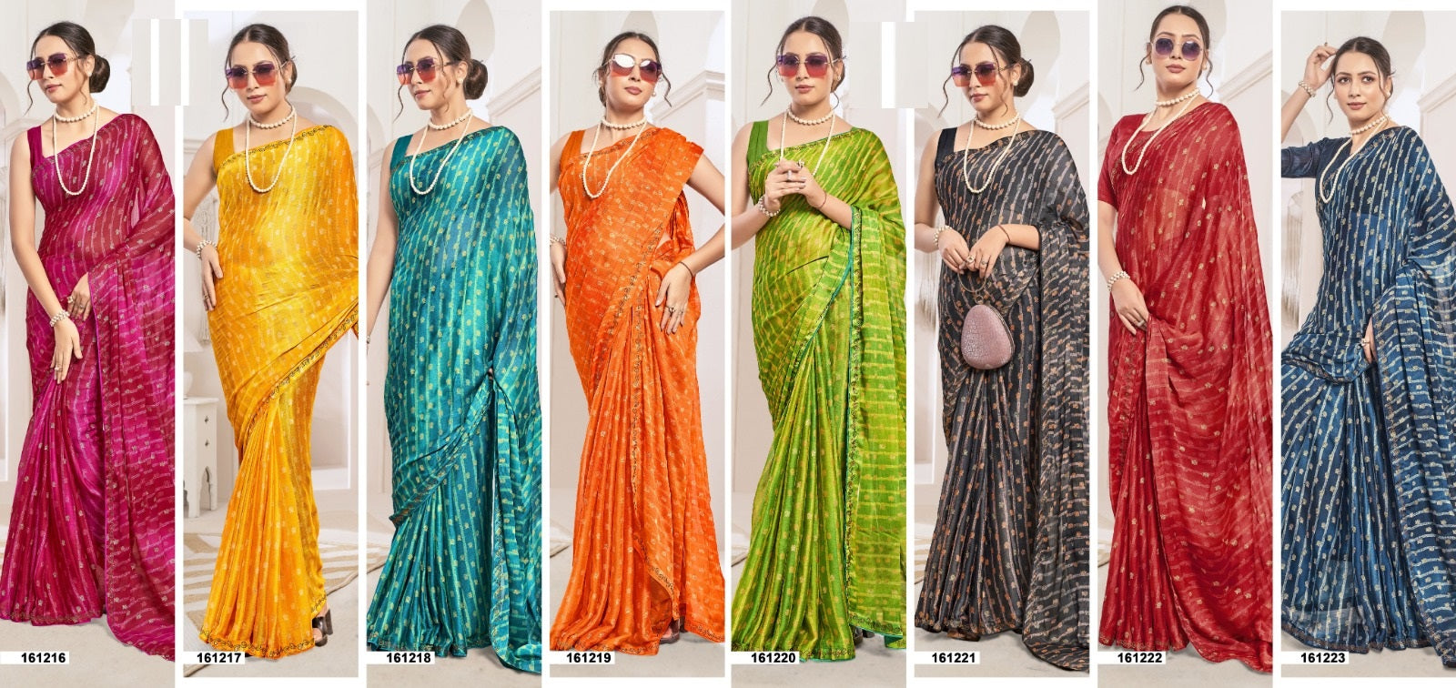Risha Vol 2 Vallabhi Prints Georgette Sarees Supplier Gujarat