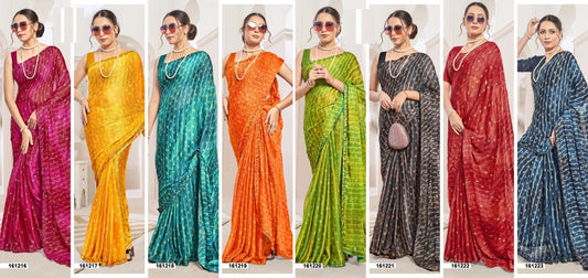 Risha Vol 2 Vallabhi Prints Georgette Sarees Supplier Gujarat