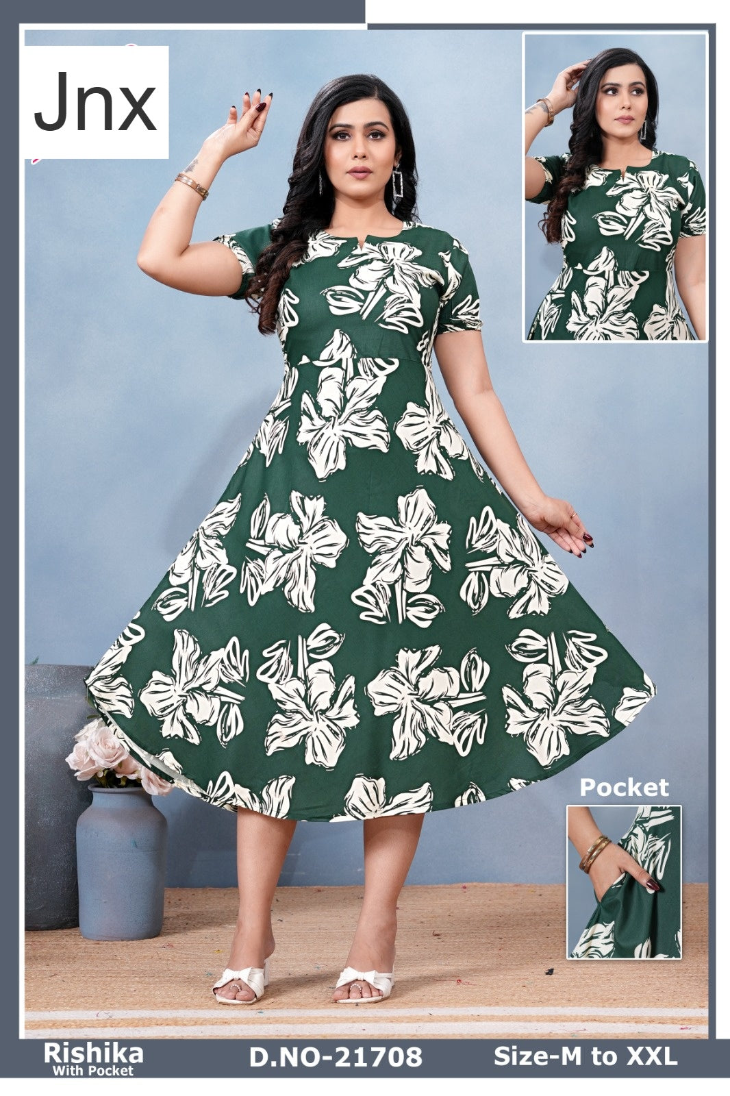 Rishika Jnx Rayon Anarkali Kurtis Wholesaler