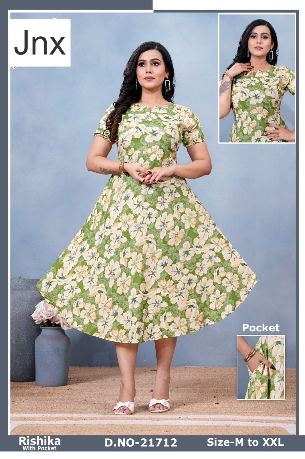 Rishika Jnx Rayon Anarkali Kurtis Wholesaler