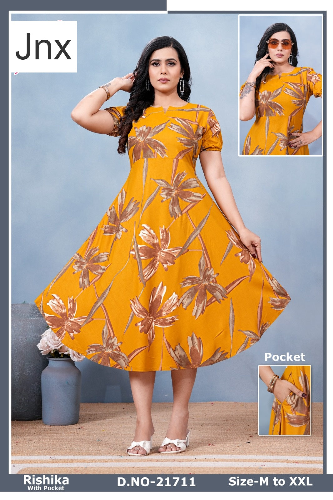 Rishika Jnx Rayon Anarkali Kurtis Wholesaler