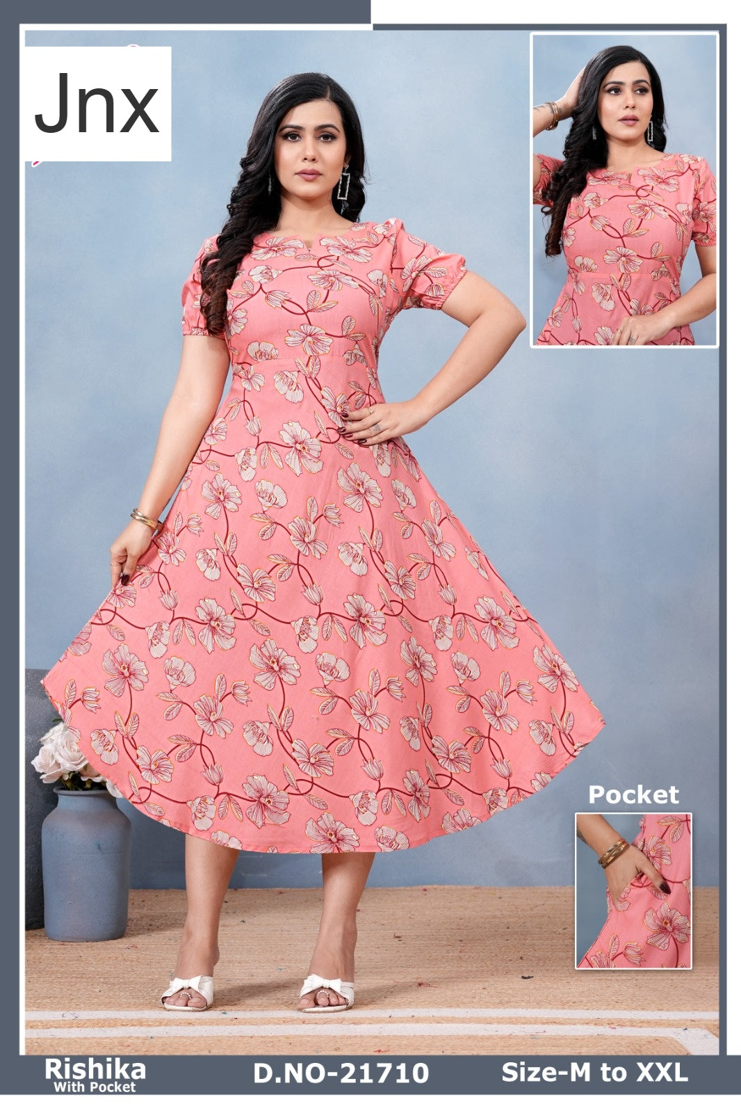 Rishika Jnx Rayon Anarkali Kurtis Wholesaler