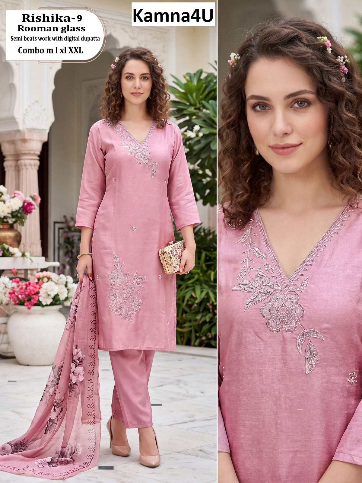 Rishika Kamna4U Roman Readymade Pant Style Suits Supplier Ahmedabad